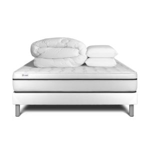Conjunto completo de cama - colchão 160x200 cm + estrado de molas com ripas