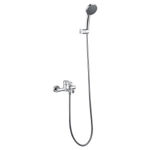 Torneira para banheira e ducha em latão e zama cromada com tubo metálico 18