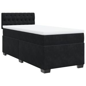 vidaXL cama box spring con colchón cuero sintético negro 90x190 cm