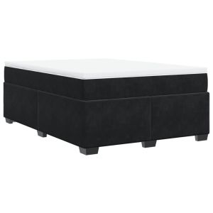 vidaXL cama box spring con colchón terciopelo negro 160x200 cm