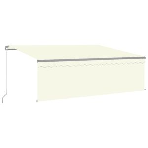 vidaXL toldo retráctil manual con persiana color crema 4x3 m