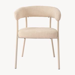 Conjunto de 4 cadeiras de jantar huk metal têxteis 78x57x56 cm bege