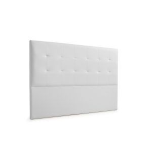 Cabeceira estofada atenea pele sintética 210x120x8 cm - branco - moonia