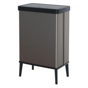 Curver verto lixeira 54l, 43,5x26,5x68,7cm, tampa de pressão, cinza pérola
