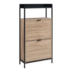 Sapateira belana para 8-12 pares 116x60x24cm preto/carvalho [en.casa]
