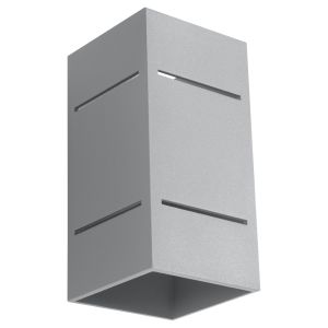 Lámpara de pared blocco 1 gris aluminio 10x20x12cm