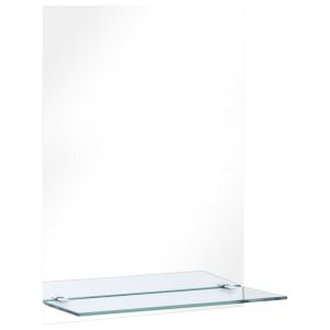 vidaXL espejo de pared con estante de vidrio templado 40x60 cm
