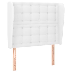 vidaXL cabecero con orejas de cuero sintético blanco 103x23x118/128 cm