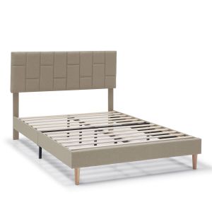 Cama estofada sorni de 30 cm, 90x190 cm, bege