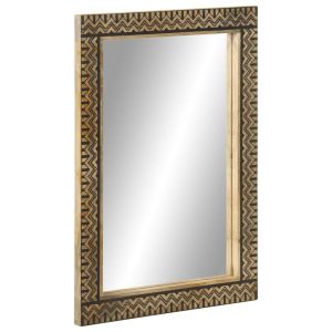 Espelho de casa de banho 50x70 cm mangueira maciça e vidro