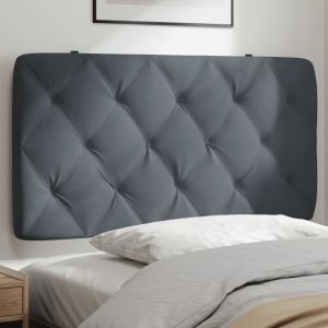 Almofadão de cabeceira 100 cm veludo cinzento-escuro ptob4182