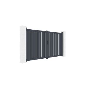 Pack portão giratório 3m a.160cm veymont + pack portão 1m a.1.6m cinza