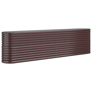 vidaXL jardinera arriate acero galvanizado marrón 260x40x68 cm