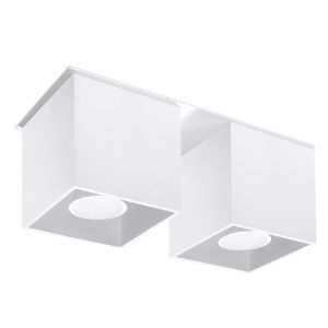 Lámpara de techo quad 2 blanco aluminio 26x12x11cm