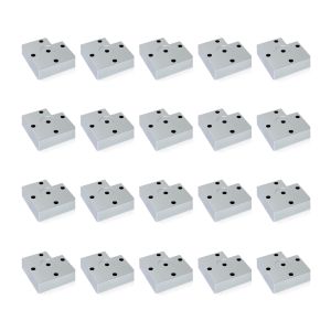 Emuca lote de 20 pés para móveis alumix 7, altura 15mm, plástico, pintado