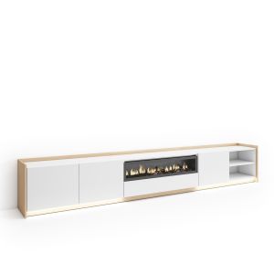 Móvel de tv, 310x37x50cm, lareira eléctrica, LED rf4866