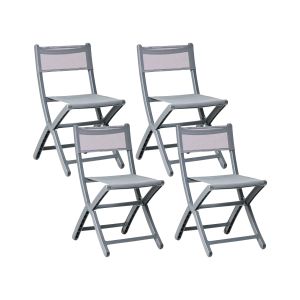 Conjunto de 4 cadeiras de jardim talca cinzento escuro