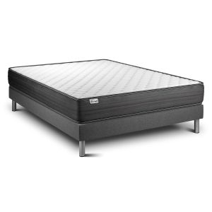 Conjunto de estrado gris + colchão vitalit vitalpower ( 130 x 200 cm - espu