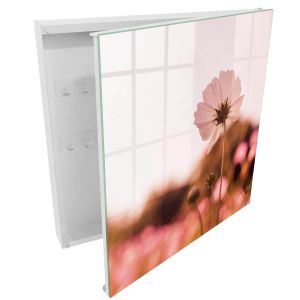 Caixa para chaves de vidro 30x30x5, abertura à direita branca