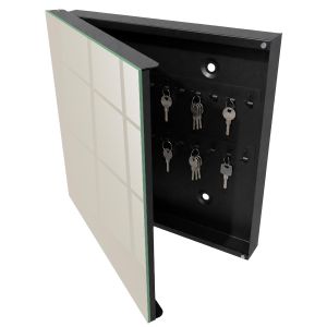 Caixa para chaves de vidro 30x30x5 pedra quente, abertura à esquerda tulup