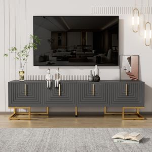 Móvel de tv com 4 portas cinzento 45,5x170x40cm