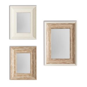 Dekoarte - conjunto de 3 espelhos decorativos de parede com vintage branco