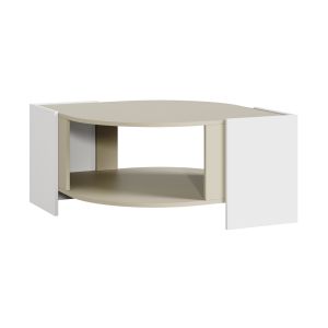 Mesa de centro klipsari com espaço de arrumação 75x75x40 cm branco/areia