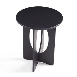 Mesa de apoio podeldsvin redonda 49x40 cm preto [en.casa]