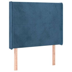 vidaXL cabecero con orejas de terciopelo azul oscuro 93x16x118/128 cm