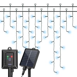Aigostar cortinas de luz solar de natal para exteriores, 3m + 5m * 0,6m