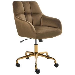 Cadeira home office palmdale veludo castanho