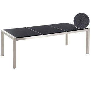 Mesa de refeição de jardim grosseto 220 cm 100 cm granito polido preto