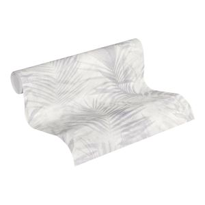 A.s. Création papel de parede folhas de palmeira cinzento claro