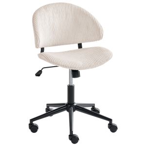 Cadeira de escritório kiana bombazine branco creme