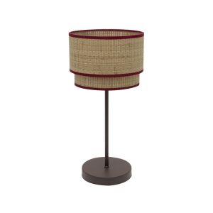 Alto roque candeeiro de mesa 1xE27 natural/vermelho 60x30x30 cm