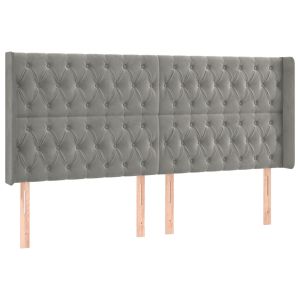 vidaXL cabecero con orejas de terciopelo gris claro 203x16x118/128 cm