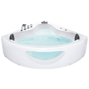 Banheira de hidromassagem de canto com LED tocoa 2050 x 1460 mm branco