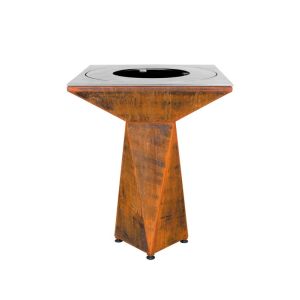 Fogueira de jardim, churrasqueira com grelha em aço - g1 basic corten