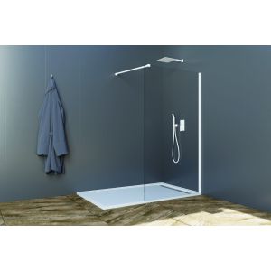 Divisória fixa de duche screen branco transparente 86,5-88cm
