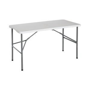 Mesa dobrável 122cm retangular branco restauração 7house