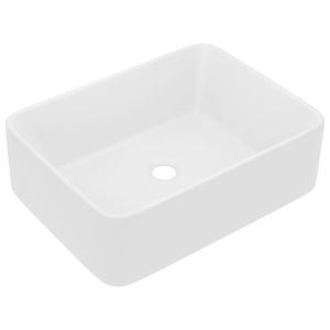 Lavatório luxuoso 41x30x12 cm cerâmica branco mate