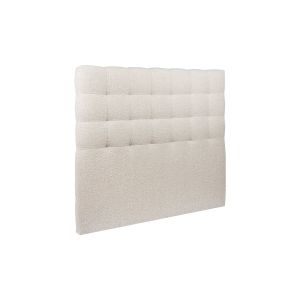 Cabeceira estofada de 140 cm - tecido bouclette beige clair - bege claro