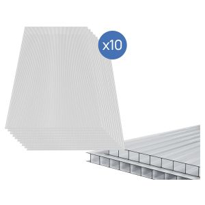 Conjunto de 10 painéis de policarbonato de 4 mm <<michigan>> – 7,9 m²