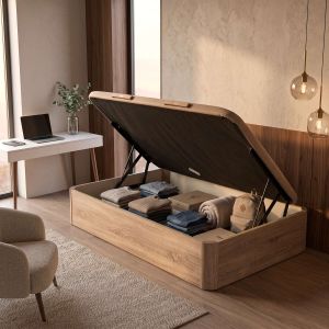Sommier com arrumação 90x190cm pikolin naturbox abertura lateral natural