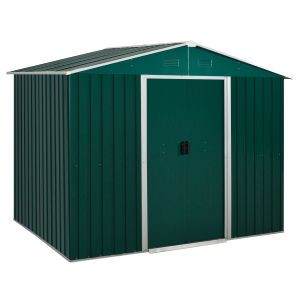 Abrigo de armazenamento aço galvanizado e pp verde 236x174x190 cm