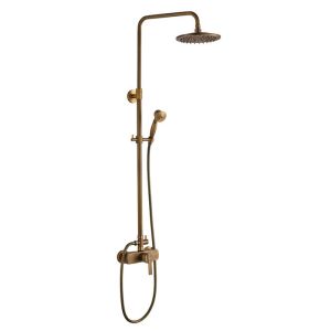 Coluna de duche - auralum - retro - velho bronze - 2 funções - chuveiro man