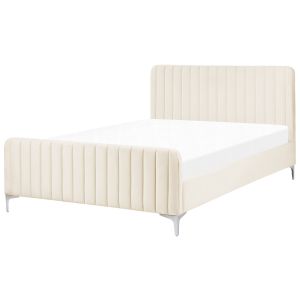Cama veludo lunan 140 x 200 cm creme claro
