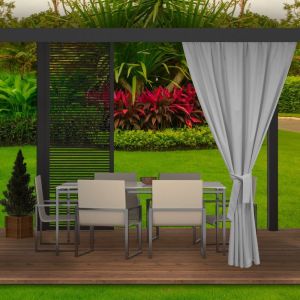 Cortinas para exteriores, cortinas de varanda, 1x155x220cm cinzento