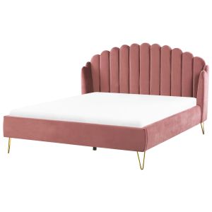 Cama veludo ambillou 180 x 200 cm rosa
