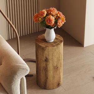 Mesa de centro redonda mdf madeira 55x30x30cm